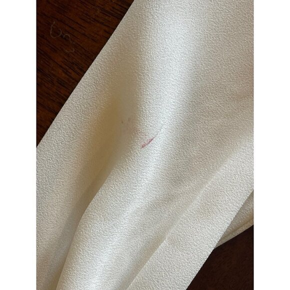 Krisa Ivory Cream High Neck Keyhole Cut Out Front Tie Waist Blouse Size‎ XS - Picture 10 of 11